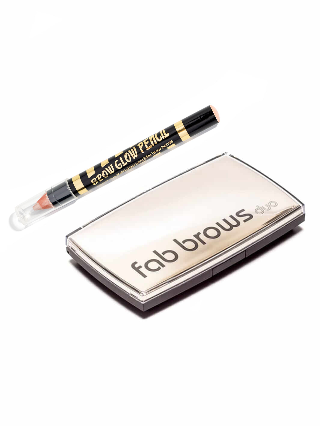 Eyebrow stencil kit and highlighter #color_light-brown-medium
